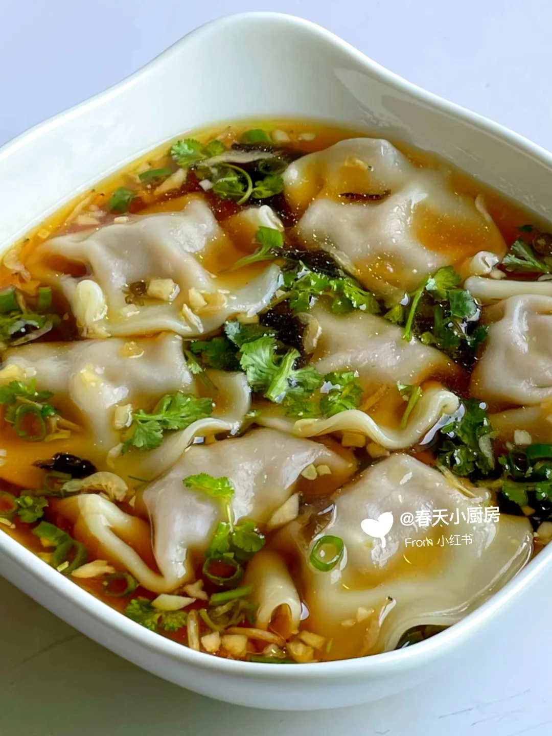 5分钟快手酸汤水饺，鲜酸开胃连汤都喝光光‼️