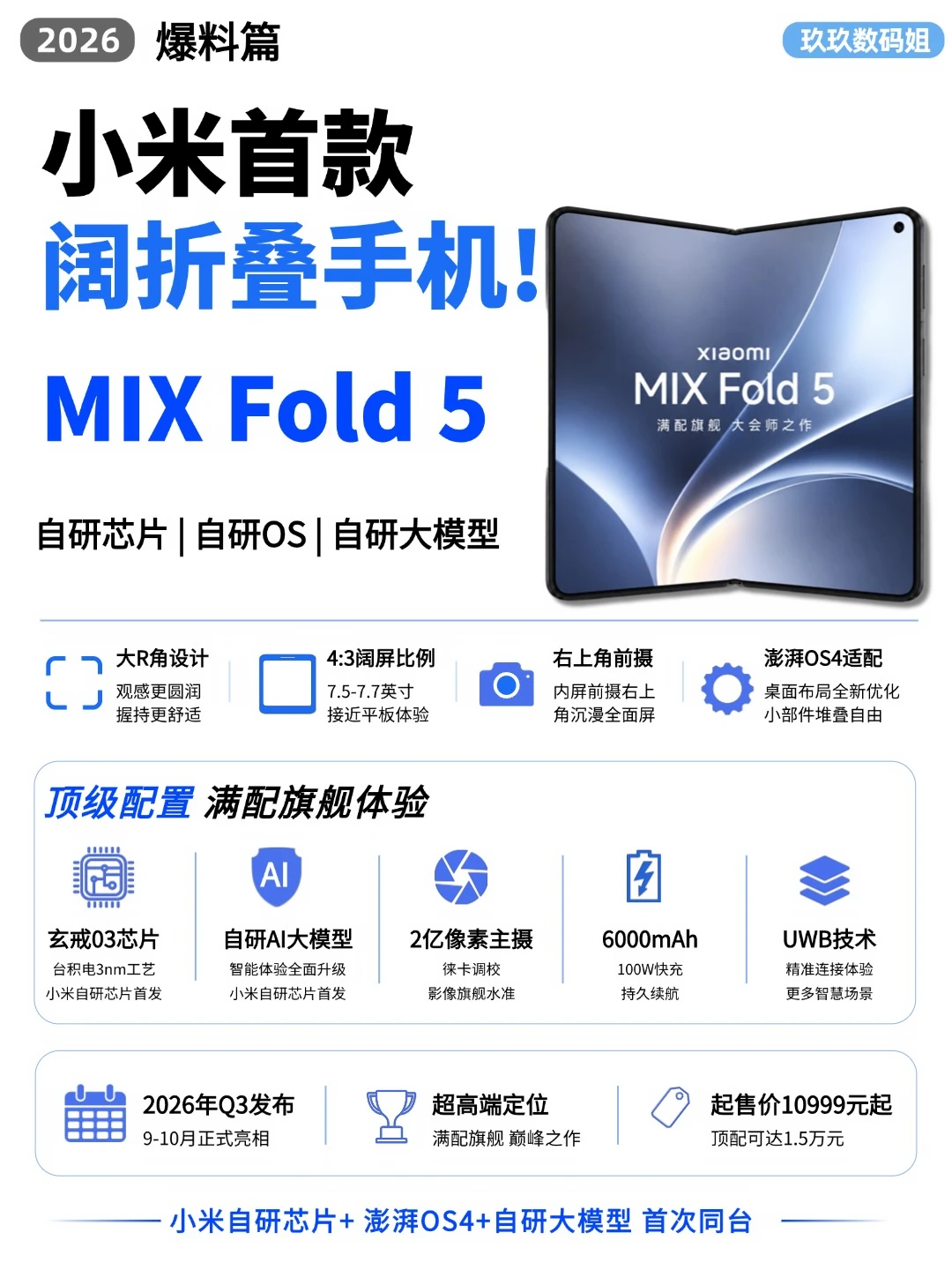 🔥小米首款阔折叠真机正面露出📱