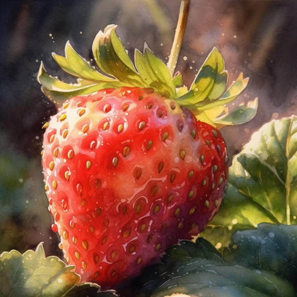 AI水彩：草莓🍓