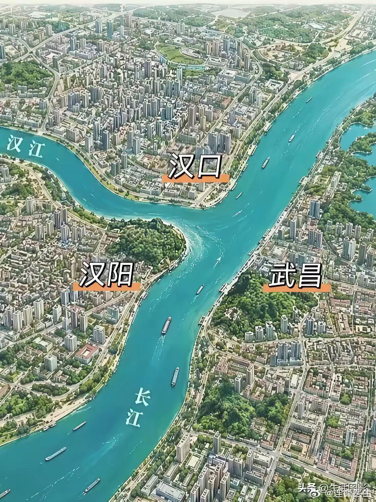 俗称的"武汉三镇"原来是水系造成的 ​