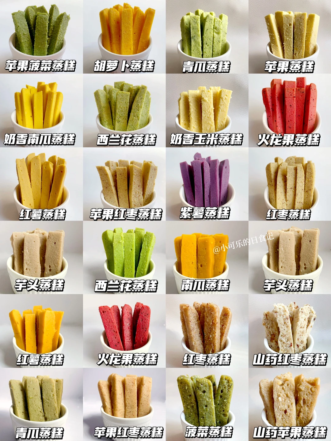 7m+宝宝辅食｜24款蒸糕合集手指食物✅无蛋版