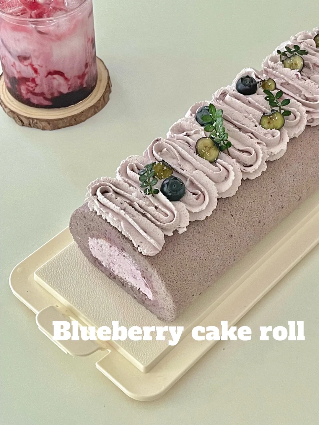 花青素下午茶🍰｜🫐蓝莓蛋糕卷㊙️附果酱做法