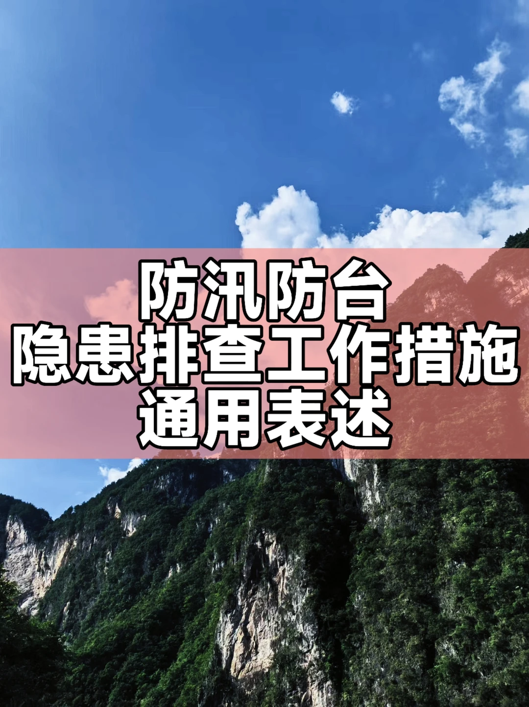 体制内：防汛防台隐患排查工作措施通用表述