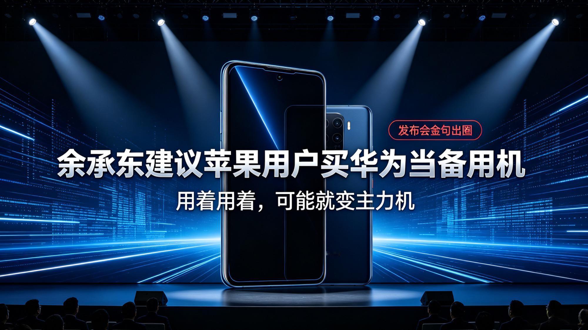 🔥发布会名场面爆火！余承东喊话苹果用户：买华为当备用机，用着用着就变主力！

华为重磅发布会金句刷屏全网！在介绍全新阔直板Pura X View的时候，余承东抛出一句极具争议又充满自信的发言，瞬间引爆数码圈，各大平台疯狂转发讨论。

现场原话直接出圈：“哪怕你是忠实的iPhone用户，也可以买一台我