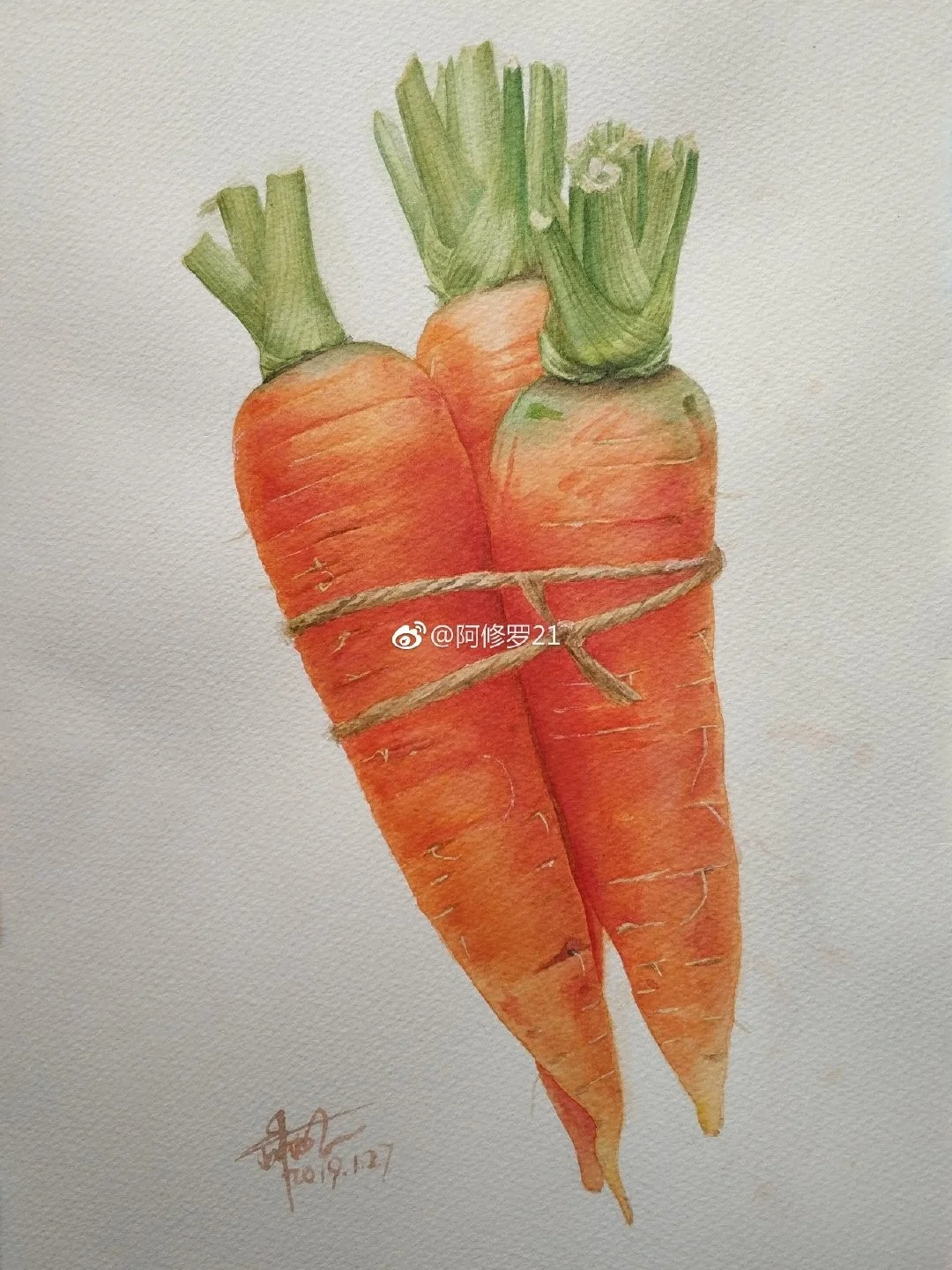 水彩 胡萝卜