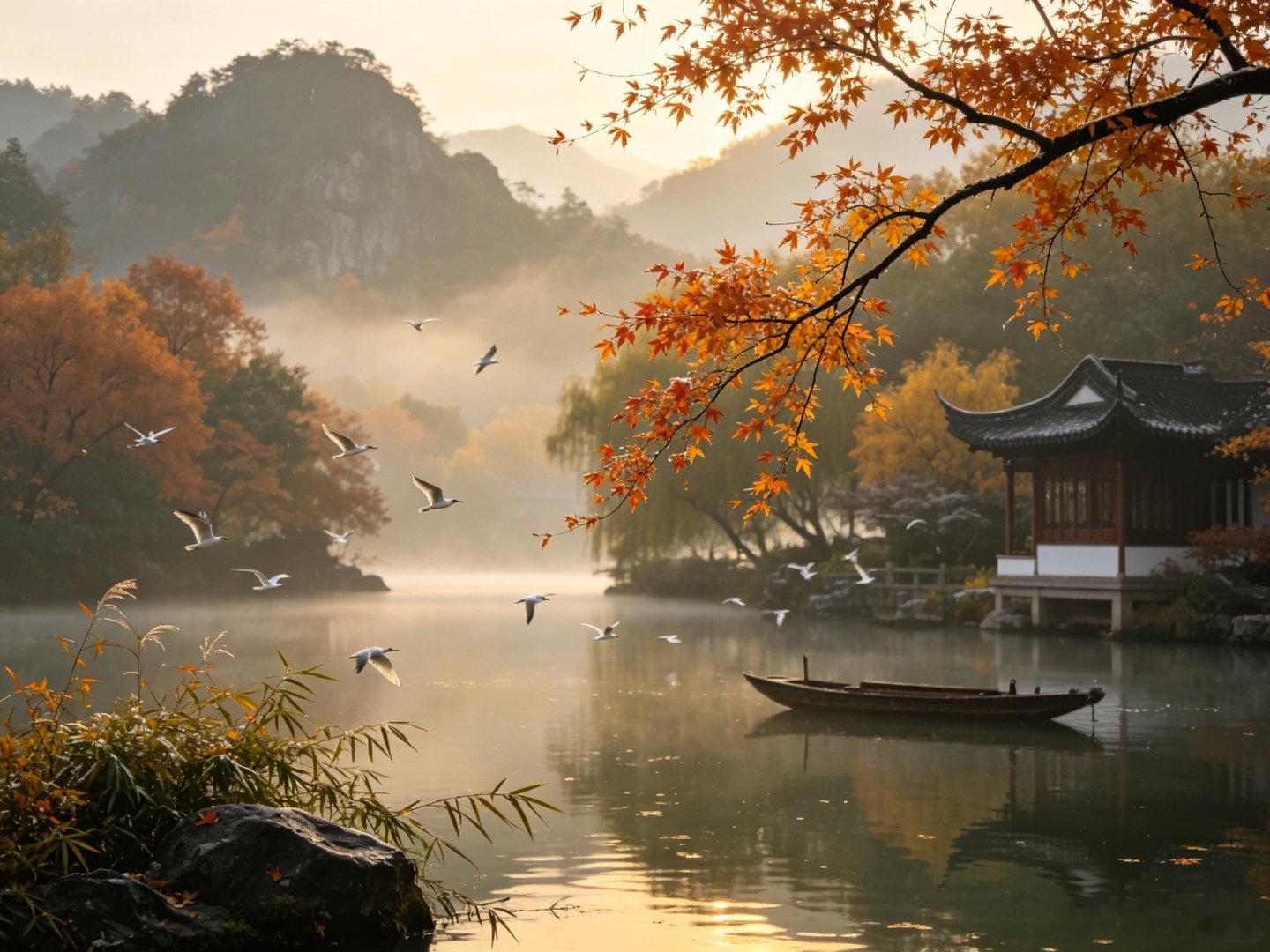 #诗歌[超话]#今日七绝

《孤芳自尝》上平十一真
李斌

孤芳侧目眉头白，自恋初心是旧人。
浅水秋江云雾散，倾怀玉墨百年新。

《秋山吟》上声二十三梗
李斌

玉轴清香花露冷，云飞雾散巅山静。
篱门又见雁归来，我自楼前扶踏影。

《秋江暮》上平十一真
李斌

晓出篱门雾绕身，纷飞细雨下江津。
枫枝溢 ​