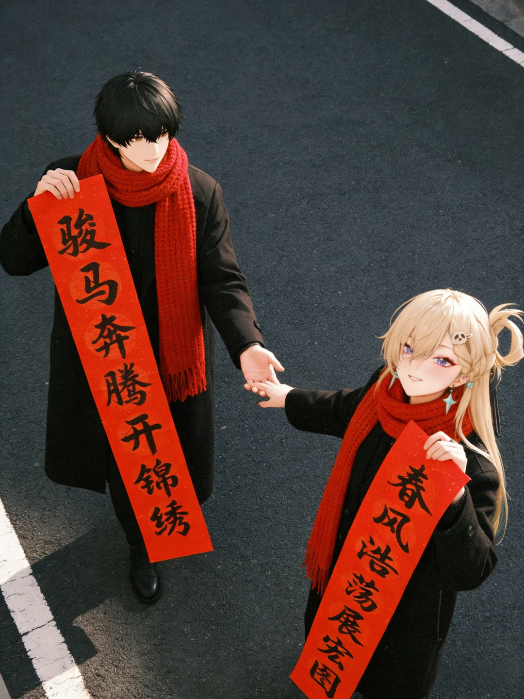 鸣潮｜韩系情侣街头春联写真📸