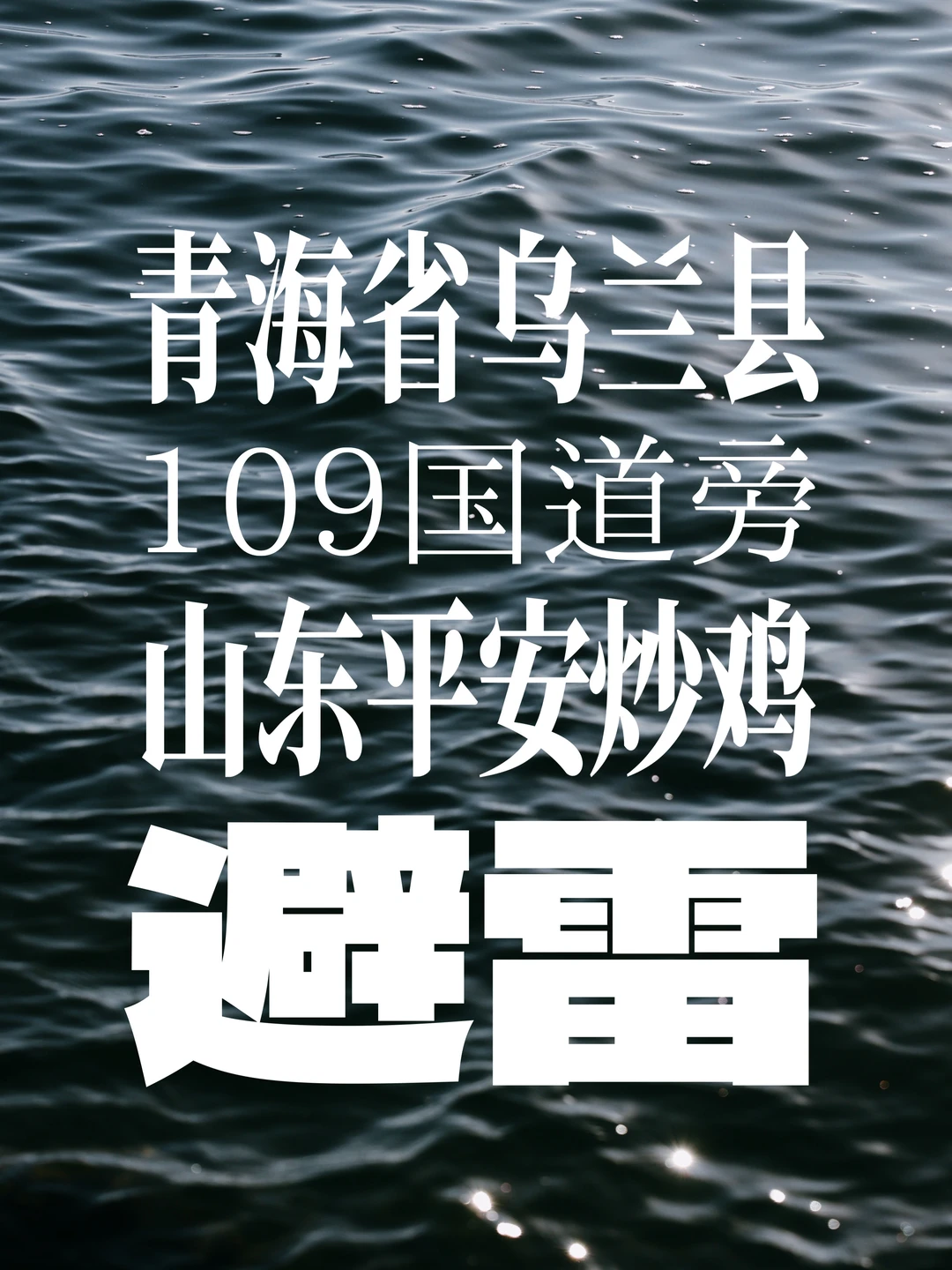 避雷青海省乌兰县109国道旁山东平安炒鸡