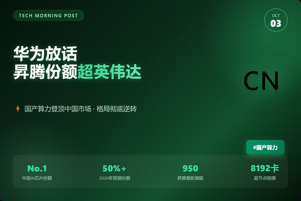 华为放话：昇腾份额干超英伟达