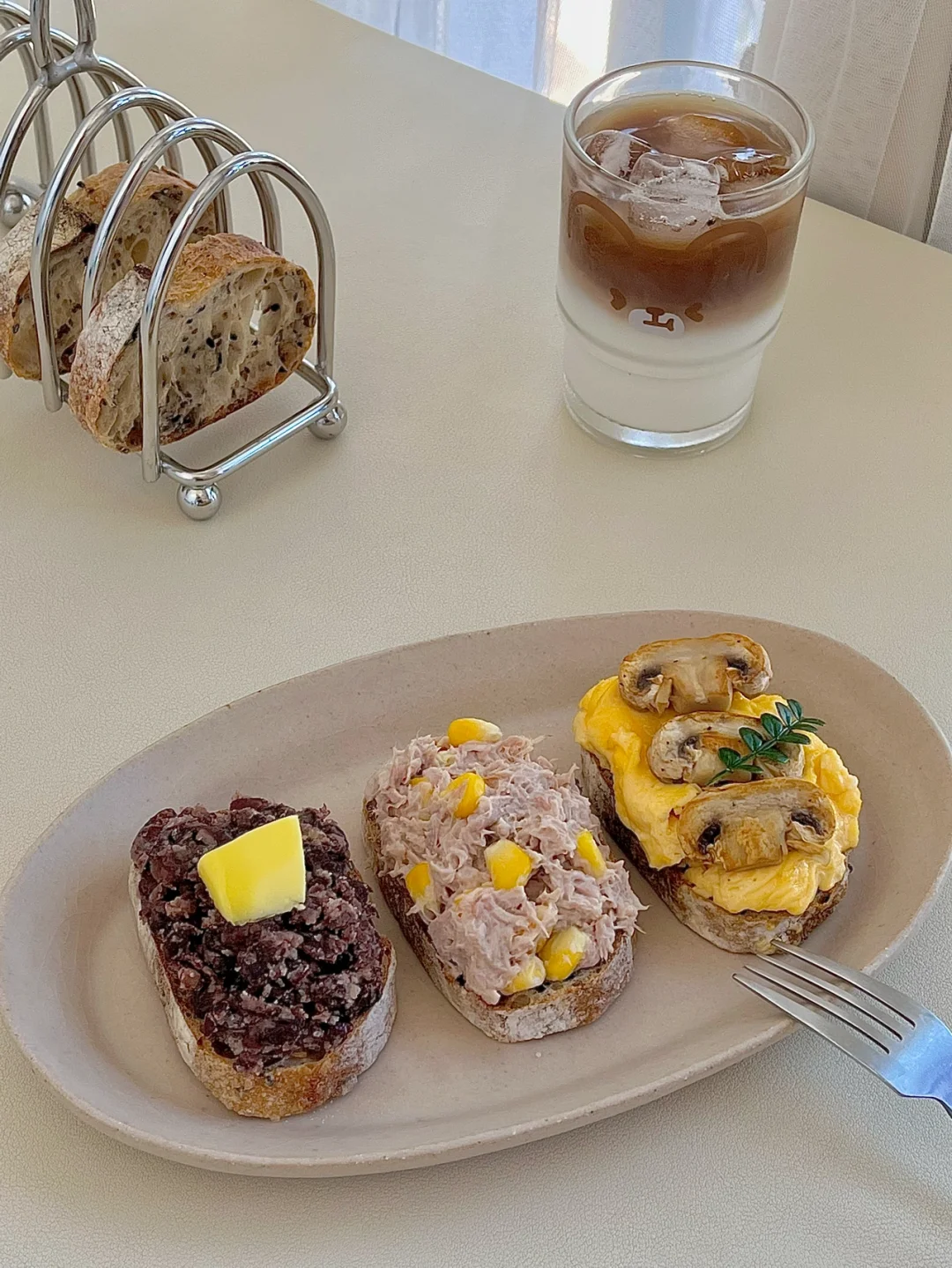 ☀️工作日早餐｜三拼开放式法棍三明治😋