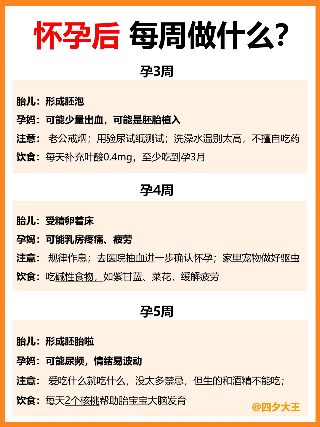 怀孕1-40周，每周干什么⁉️附注意事项！