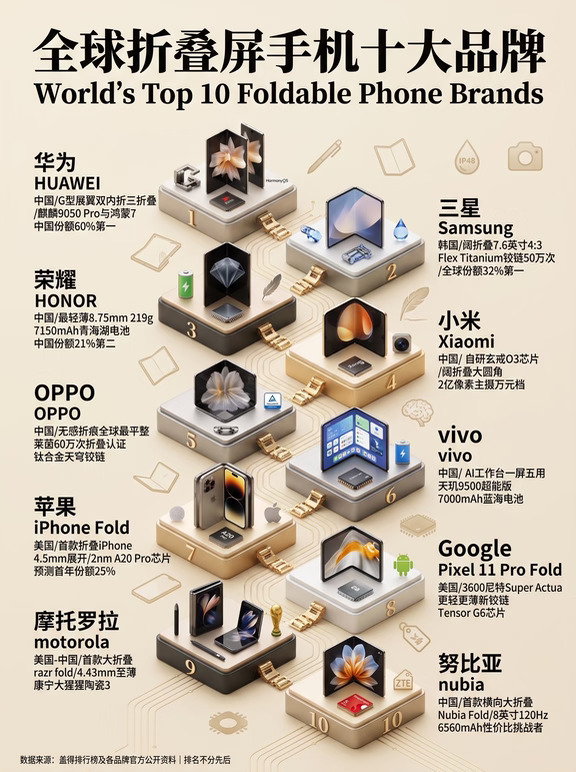 全球折叠屏手机十大品牌｜你最想拥有哪一款？