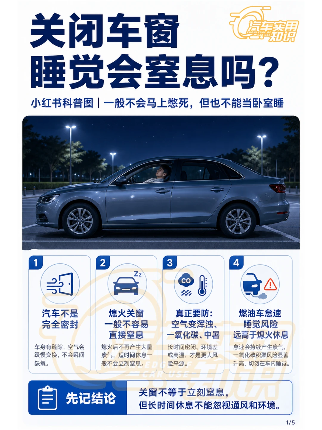 关闭车窗睡觉令人窒息吗？