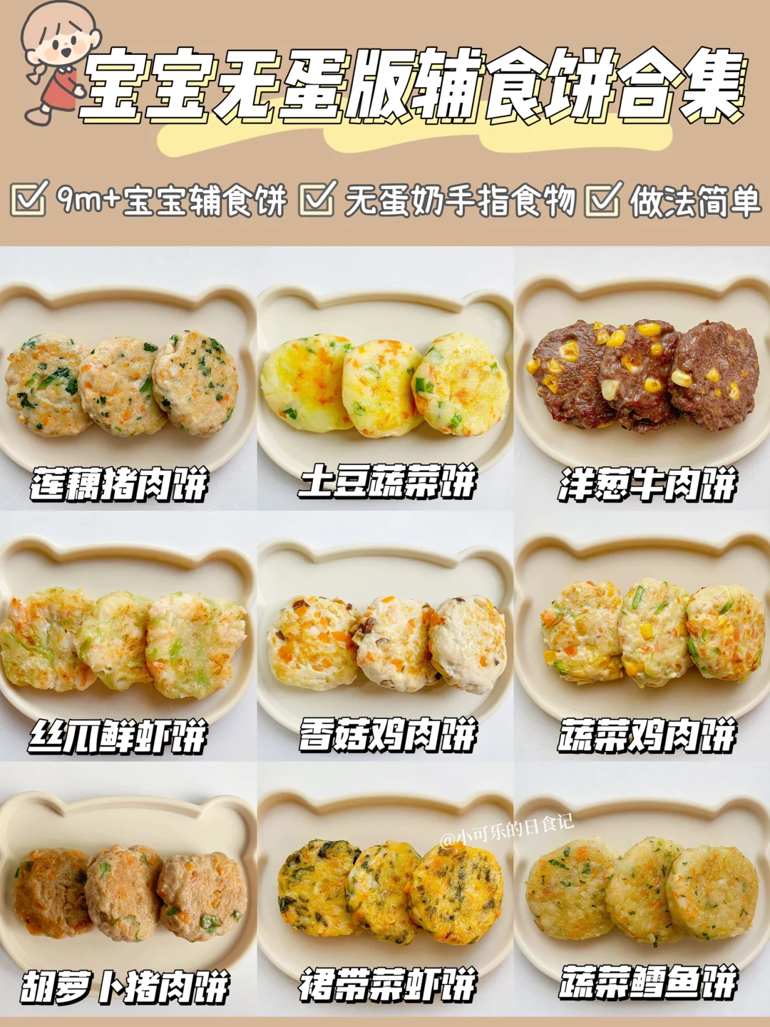 10m+宝宝辅食饼合集✅无蛋版手指食物 营养