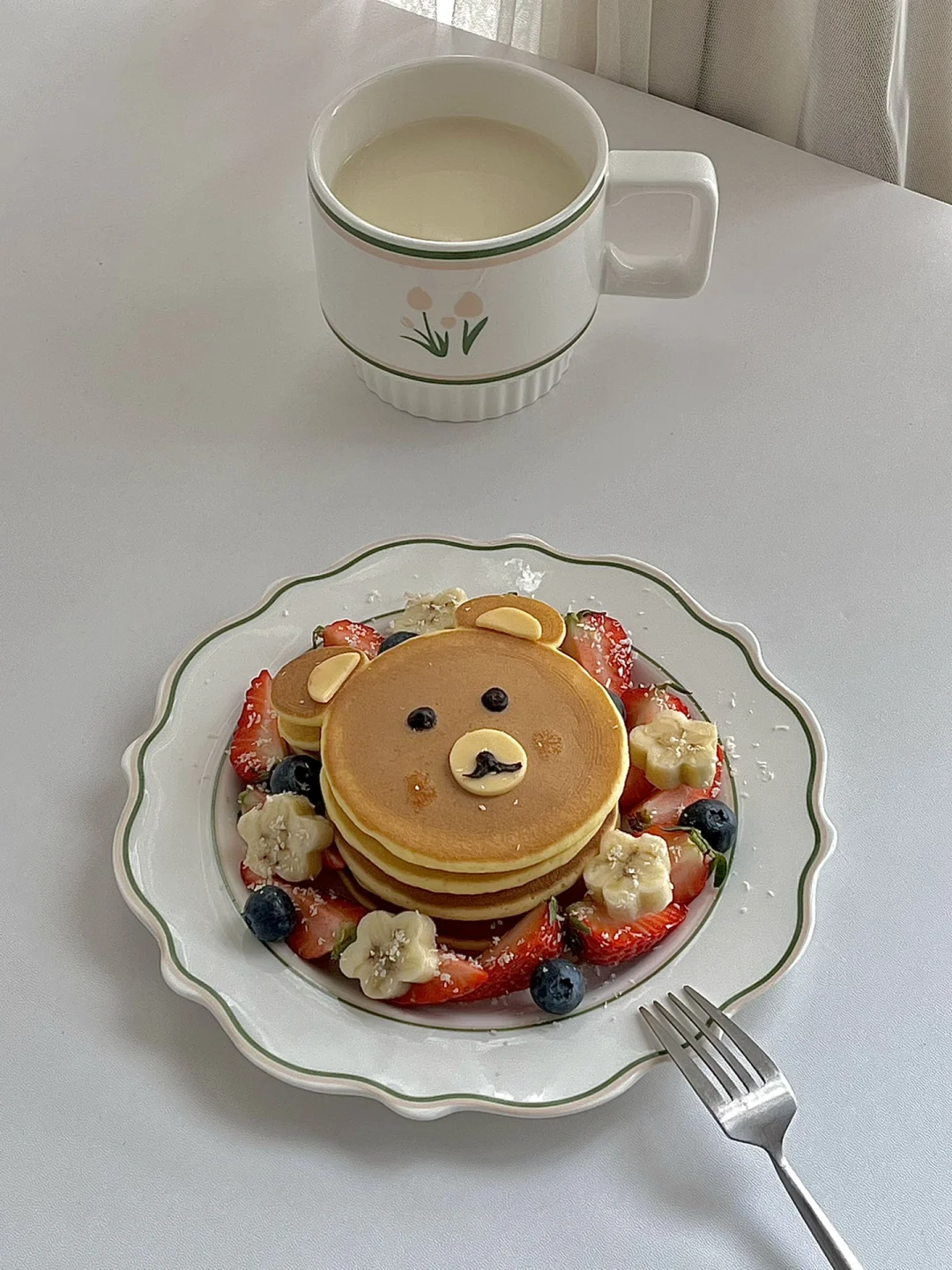 ☀️工作日早餐｜丑萌的小熊卡通松饼🥞