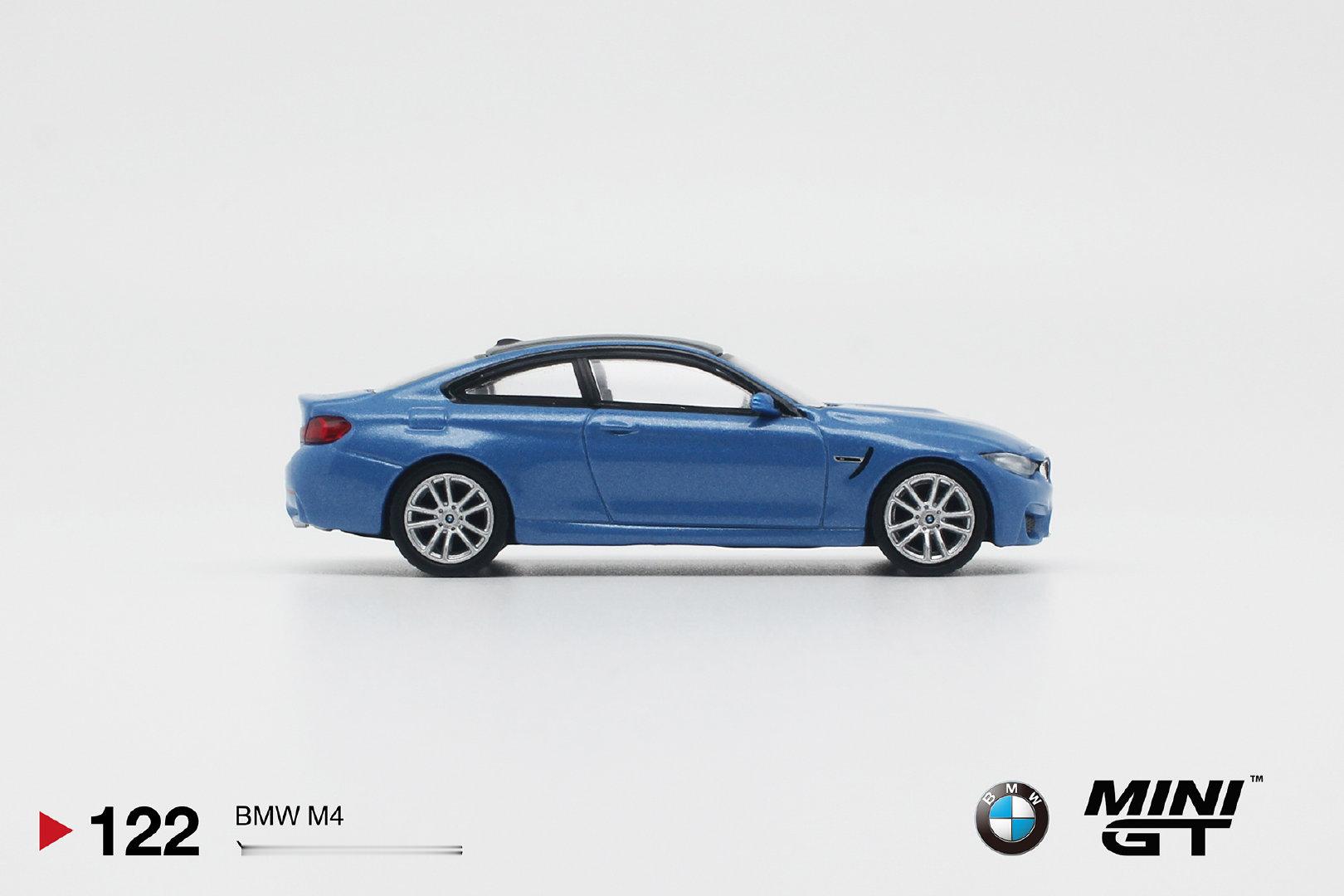 MINIGT 122 宝马 M4（F82）亚斯码头金属蓝 BMW M4 (F82) Yas Marina Blue Metallic#汽车模型[超话]##64比例车模[超话]# ​