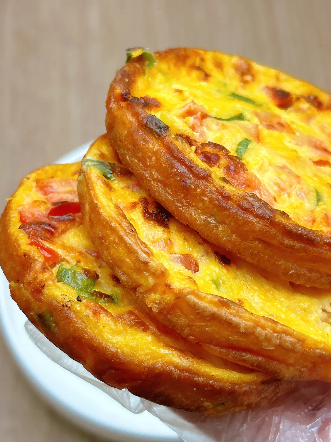 这个鸡蛋饼也太好吃了，一大盘才100大卡😋