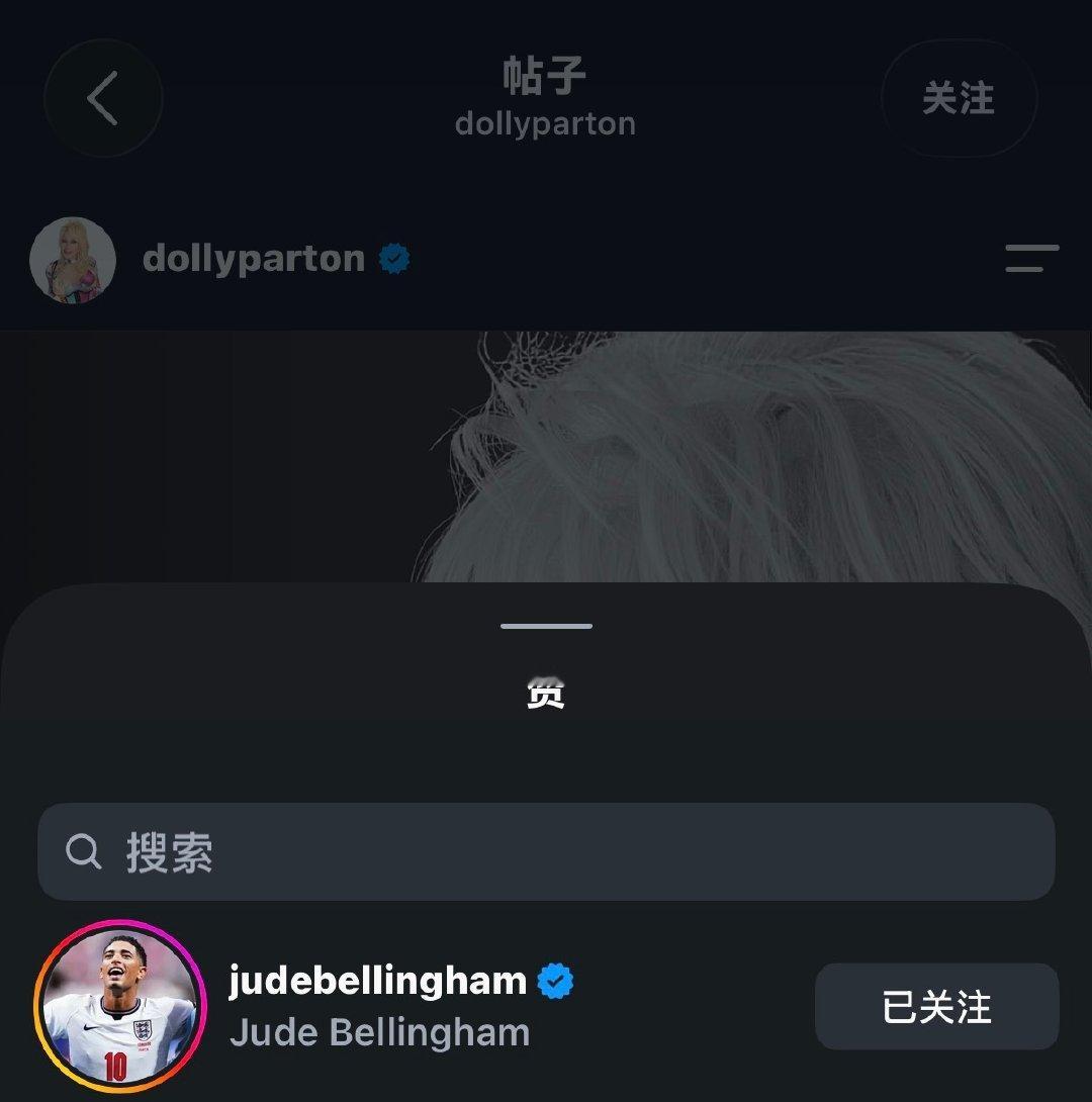 #贝林厄姆[超话]# 贝林厄姆为美国乡村音乐传奇歌手Dolly Parton的悼念instagram帖文点赞🕯️
Parton的代表作为脍炙人口的Jolene与I will always love you 并且人类史上第一只克隆羊多莉便取自于Parton女士 R.I.P.

#多莉帕顿去世# ​