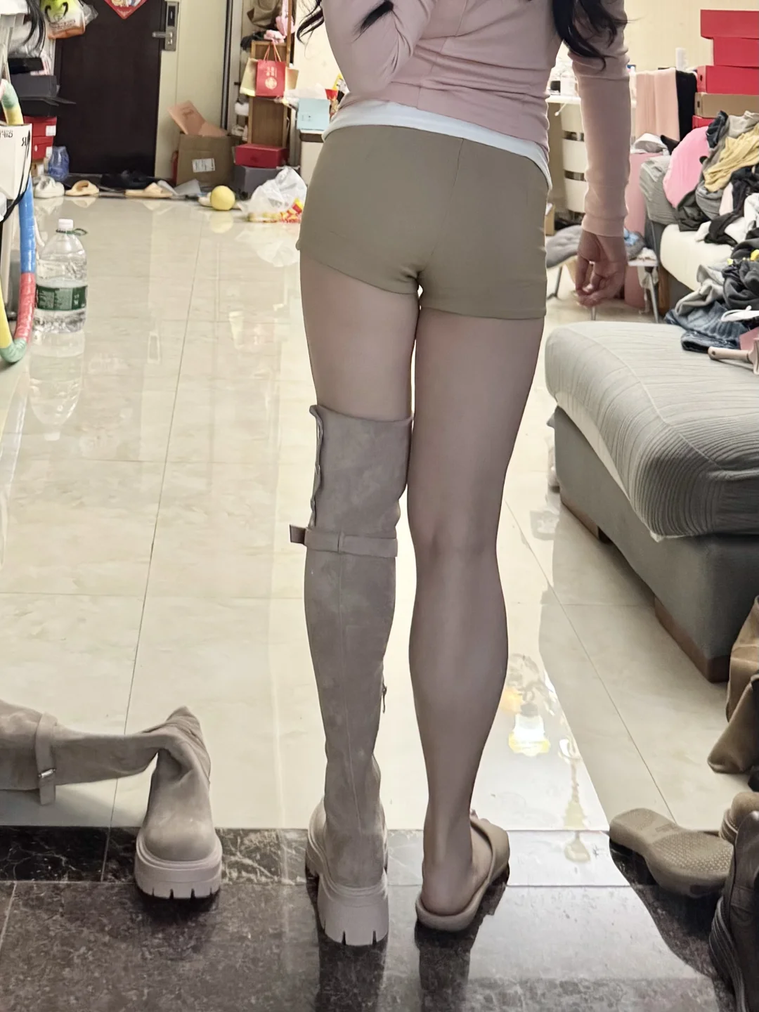腿粗一定要试试这双过膝靴！真的巨显腿直！