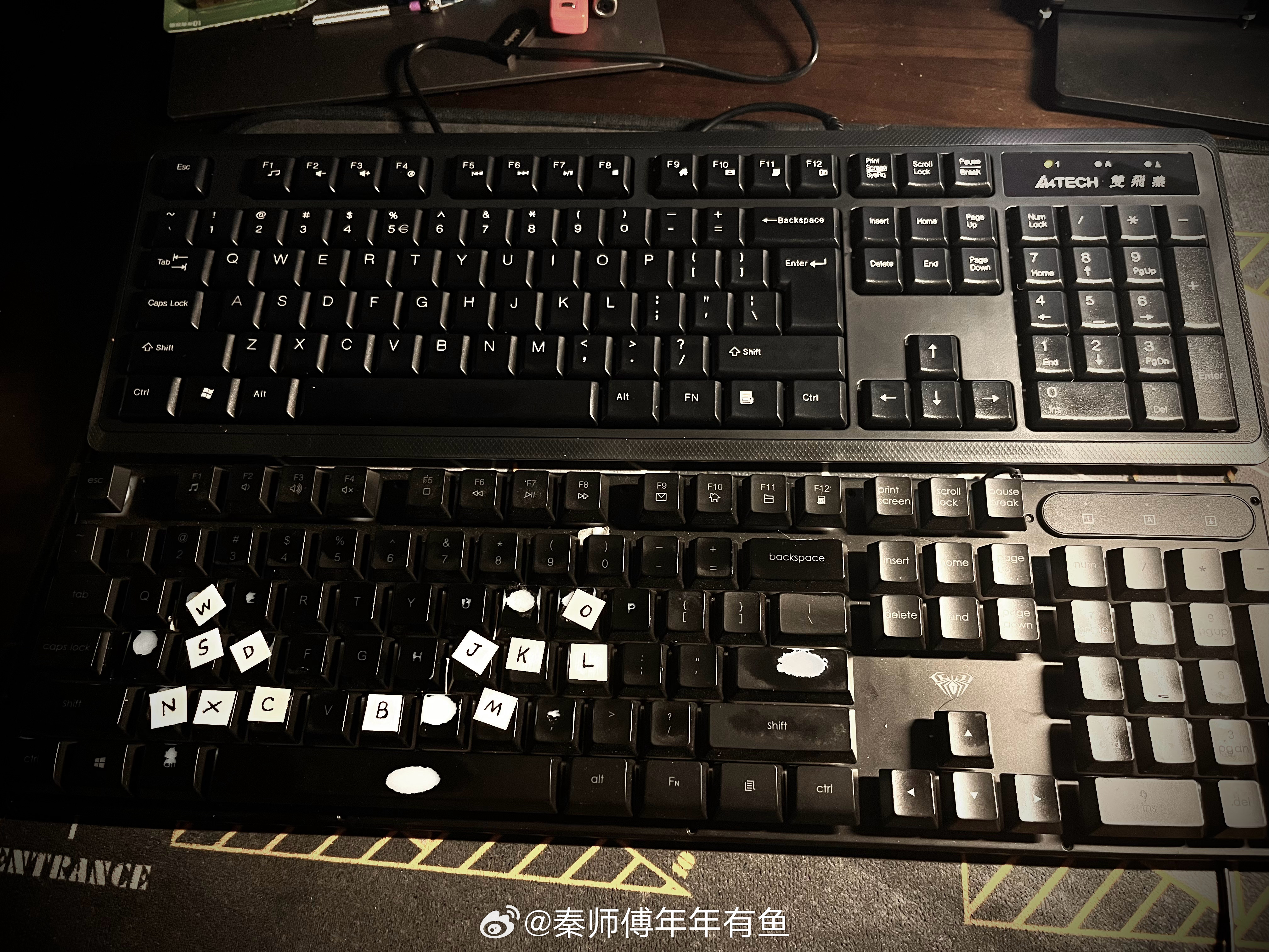 34块钱买的键盘经历一次售后终于退休了 用了不到半年疯狂掉漆…键帽卡滞...