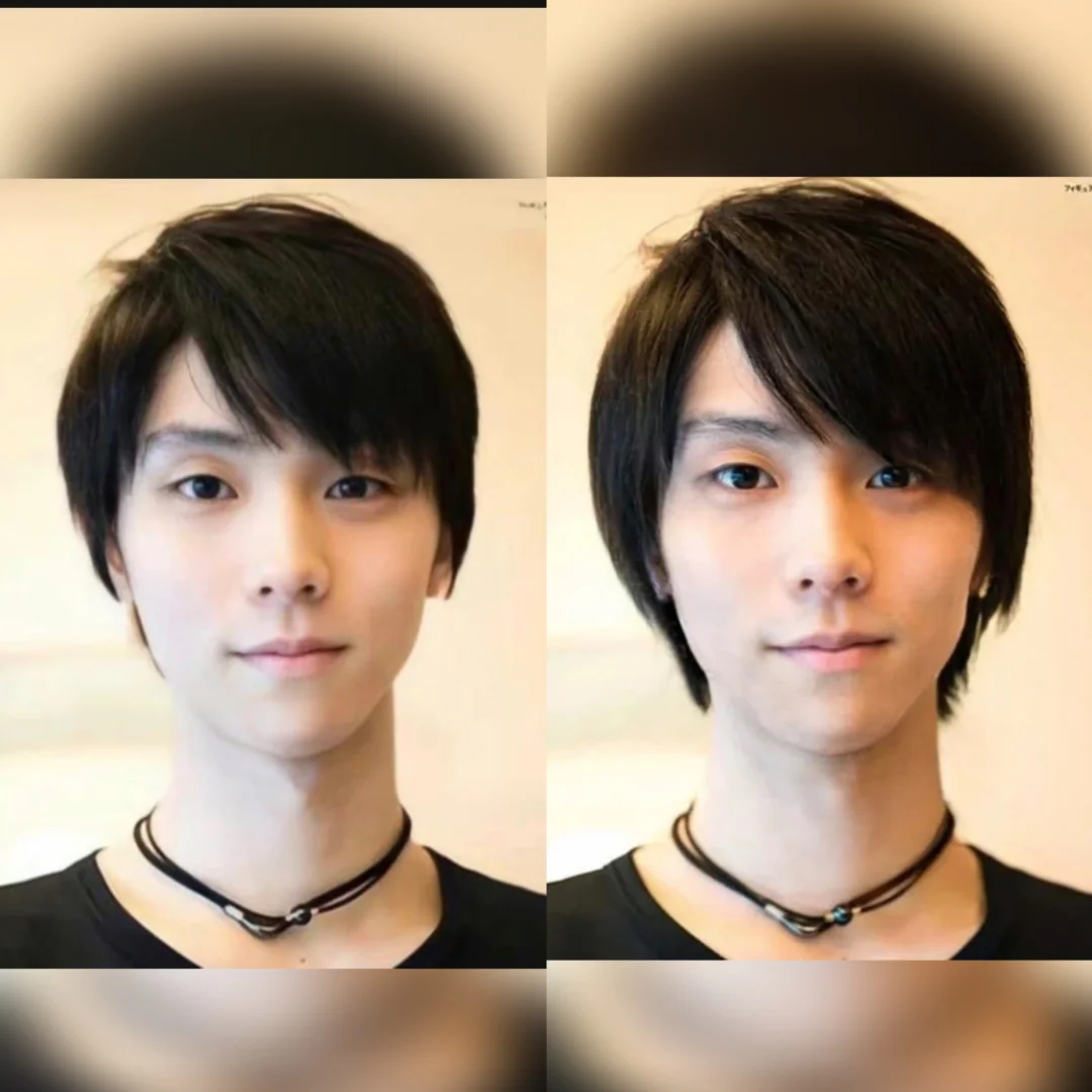 头发变长后的羽生结弦像千禧年的练习生