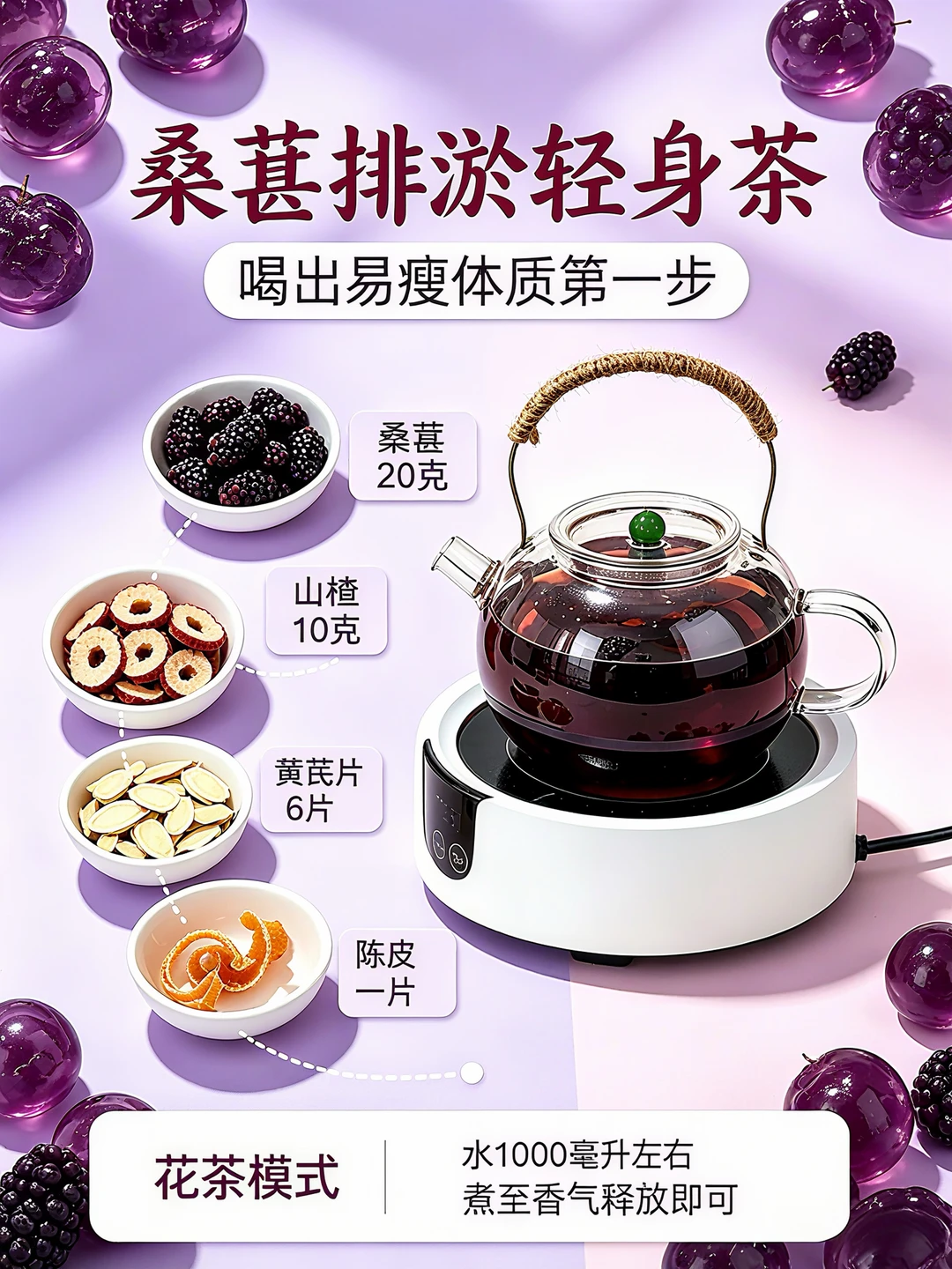 体内淤堵胖真的会丑✨桑葚排淤轻身茶太绝了