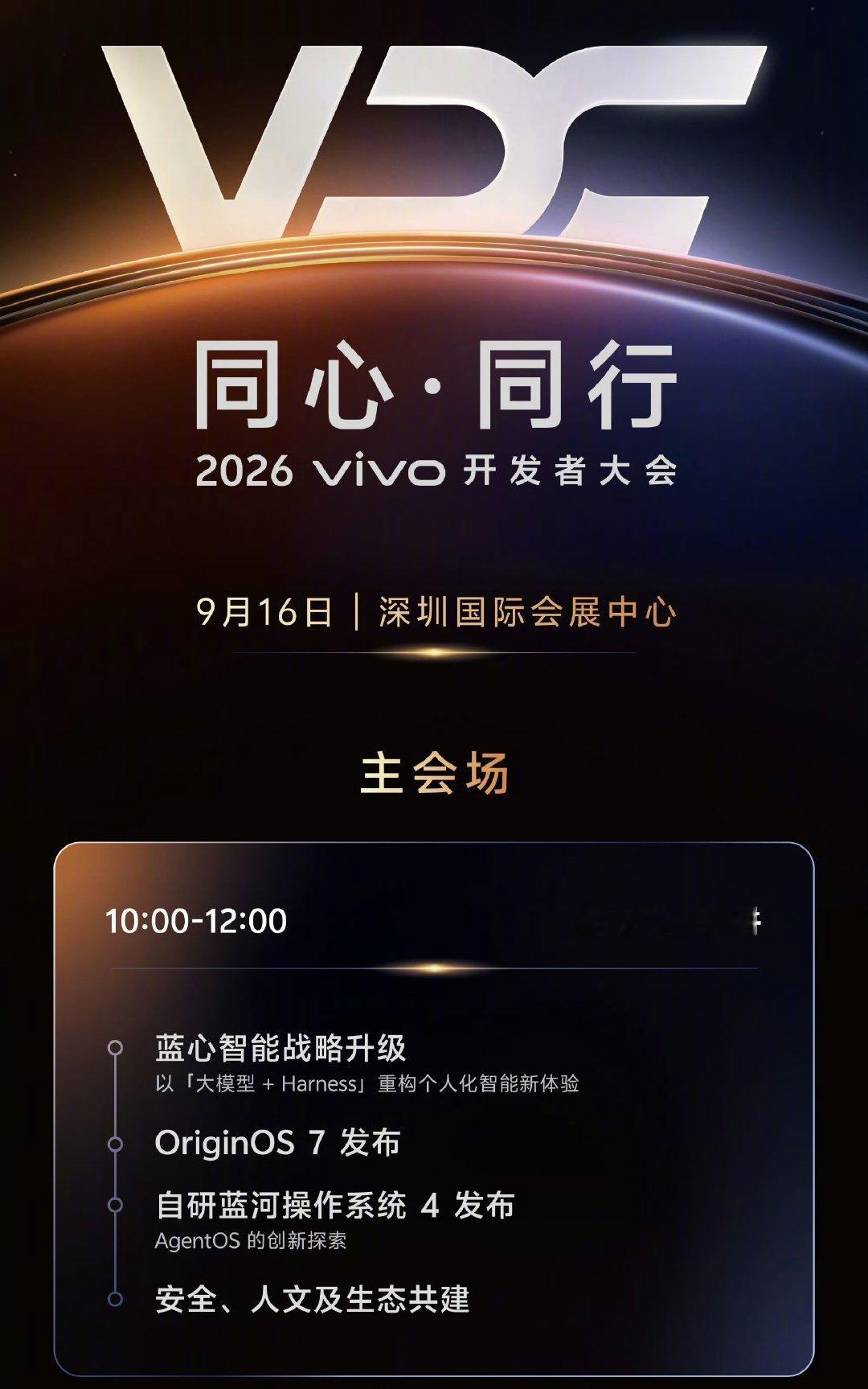 vivo 2026开发者大会定档9月16日，你对OriginOS 7有什么新期待？ ​