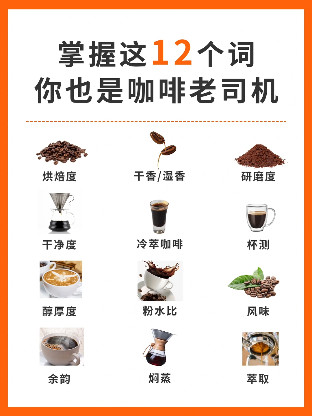 掌握这12个词，你也是咖啡老司机❗️❗️