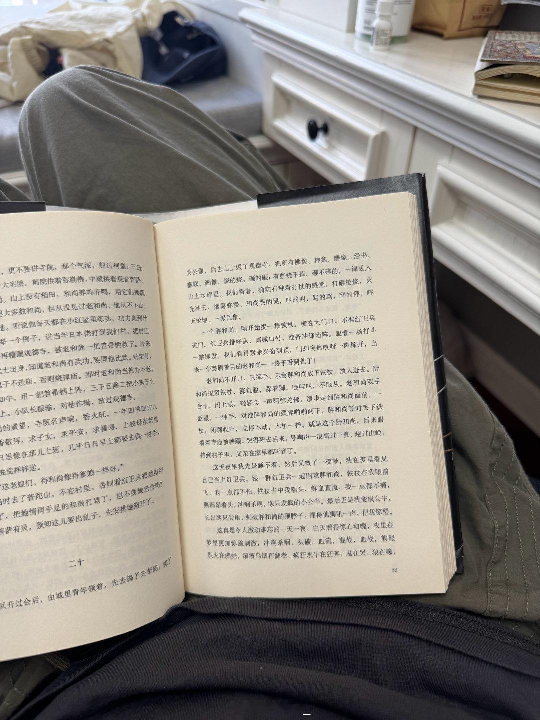 最近无聊透了，我这个不爱看字的人也拿起书来看了。这本已经看了一大半，不禁感叹老辈子写书味儿好冲啊，就像中学课本里那些文章，很好奇这些拿大奖的大作家必须这么写书吗？就像互联网大厂的黑话一样。 ​