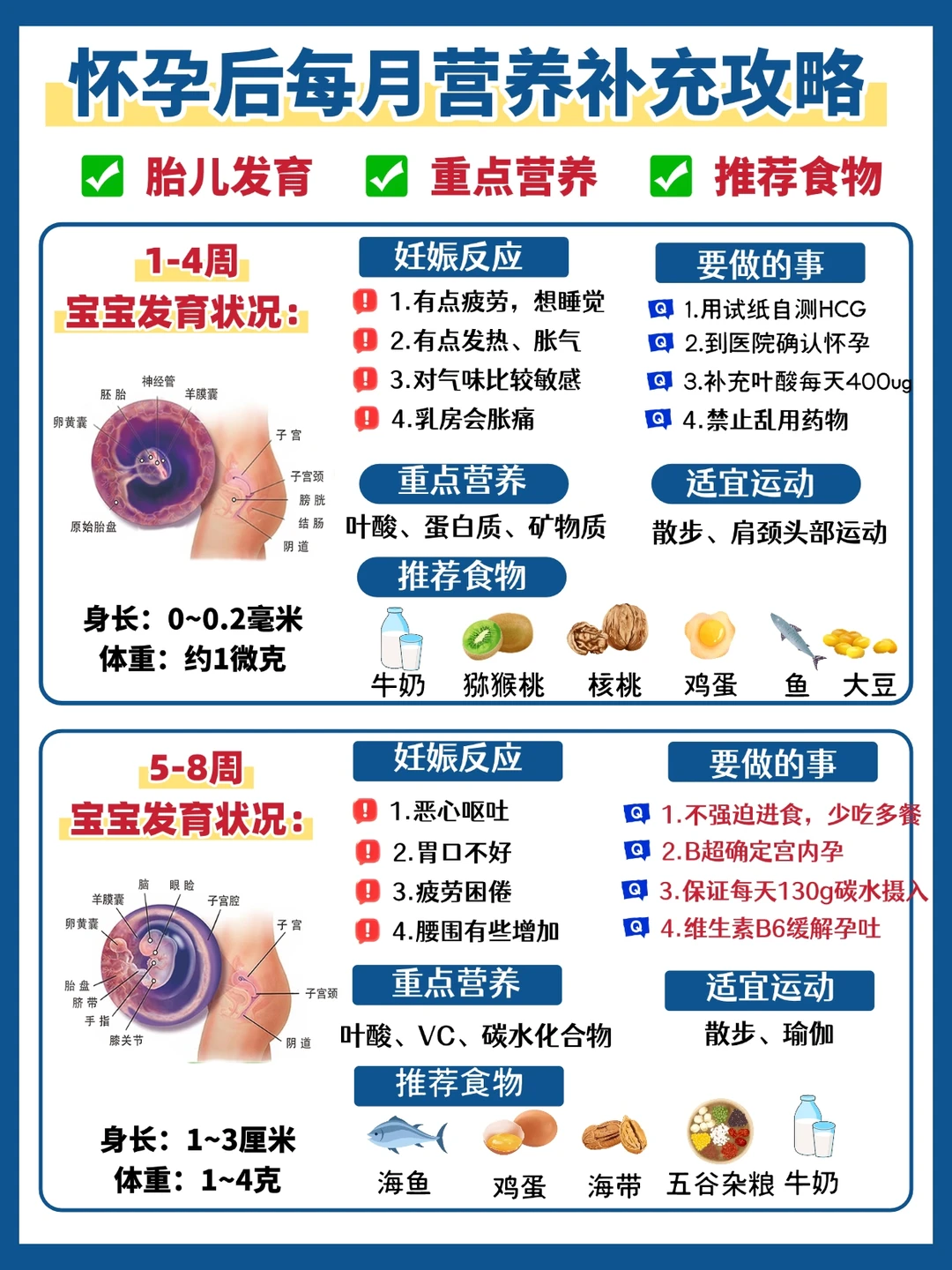 怀孕10月营养表｜按周吃，不瞎补！