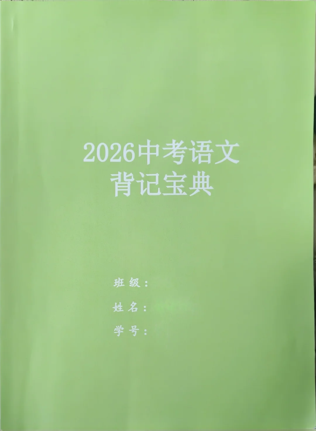 2026 中考语文背记宝典