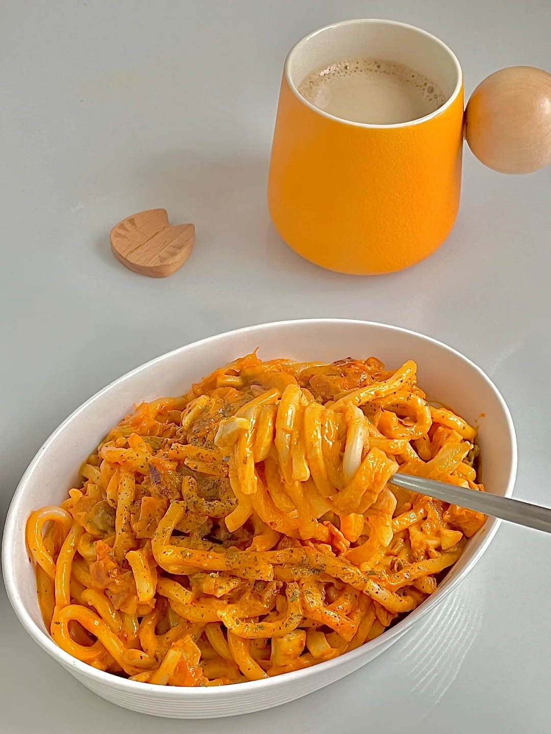 ☀️新年早餐｜浓郁的辣奶油泡菜乌冬面😍