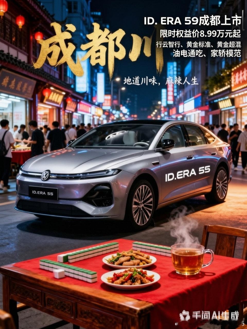 ID. ERA 5S于成都正式上市，限时权益价8.99万元起。新车主打“行云智行、黄金标准、黄金超混”三大核心亮点，凭借“油电通吃、家轿模范”的卓越实力，重新定义家用轿车新标杆，为消费者带来超值出行新选择。
#2026成都车展 #上汽大众 #IDERA5S #大众5S #8.99万起大众5S夯爆了 ​