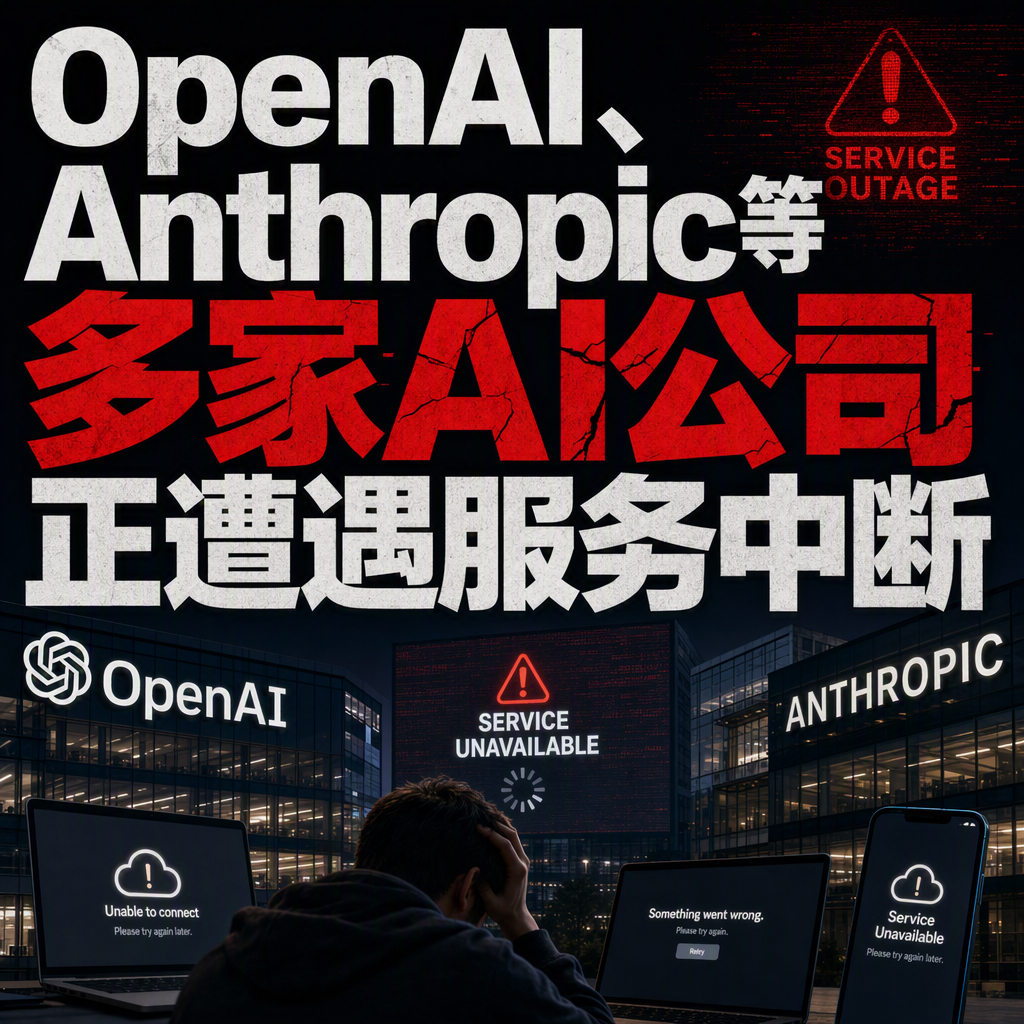 突发！美国主流AI集体宕机了。
9月3日晚间，OpenAI的ChatGPT、Anthropic的Claude、xAI的Grok几乎同一时间报错，就连谷歌Gemini、微软Copilot的故障报告也在明显上升。
很多人以为这些万亿估值的巨头基础设施稳如磐石，但这一夜的集体崩溃告诉我们，AI服务的稳定性