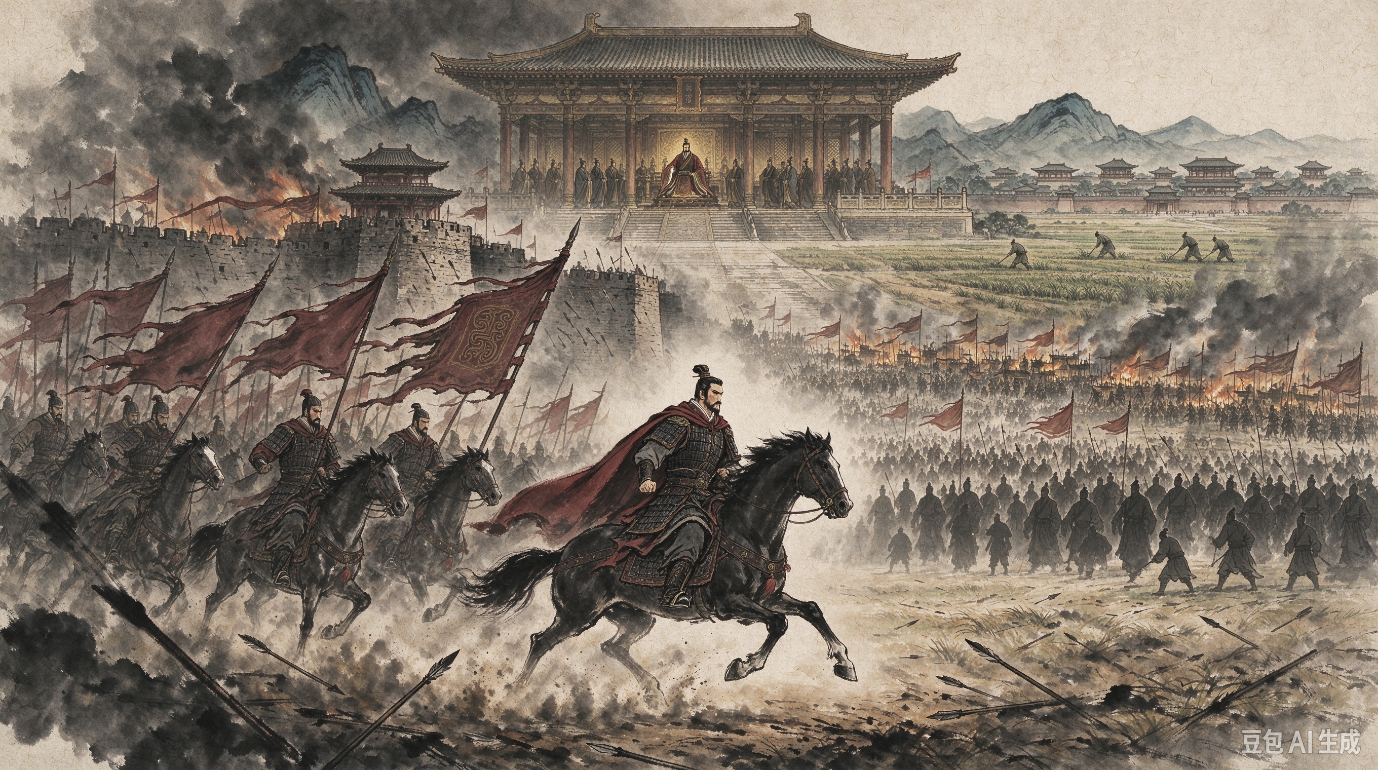 中华历史连载 · 光武中兴：再造大汉（东汉开国篇）
 
王莽的新朝轰然崩塌，长安城火光冲天，那个怀揣复古理想的帝王，最终倒在了乱兵刀下。天下并没有因为新朝覆灭而安定，反而彻底