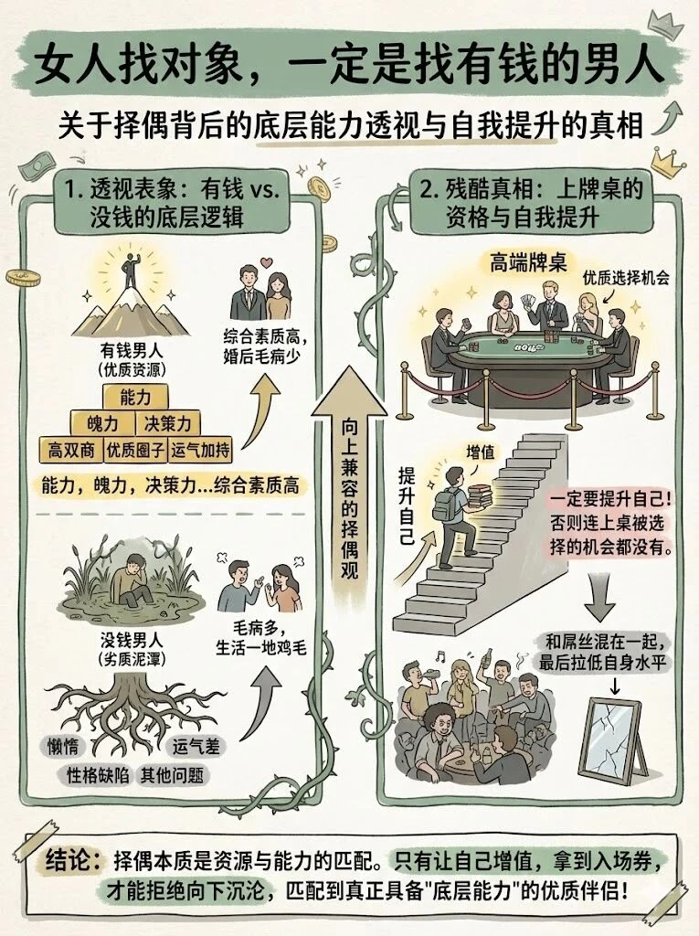 女人找对象，一定是找有钱的男人