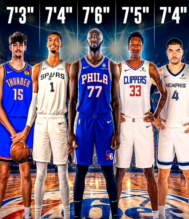 76人刚签下2米29的法尔，NBA现役超过2米20的巨人瞬间扎堆到5个。

快船拿下2米26的夏普，灰熊坐拥2米21的埃迪，各队疯狂囤长人，全冲着文班亚马去。

但光长得高没用。2米24的文班持球变向、撤步三分，直奔MVP；法尔和夏普们却只能拿着短合同，在垃圾时间等吃饼。

傻大个时代早过去了，能把