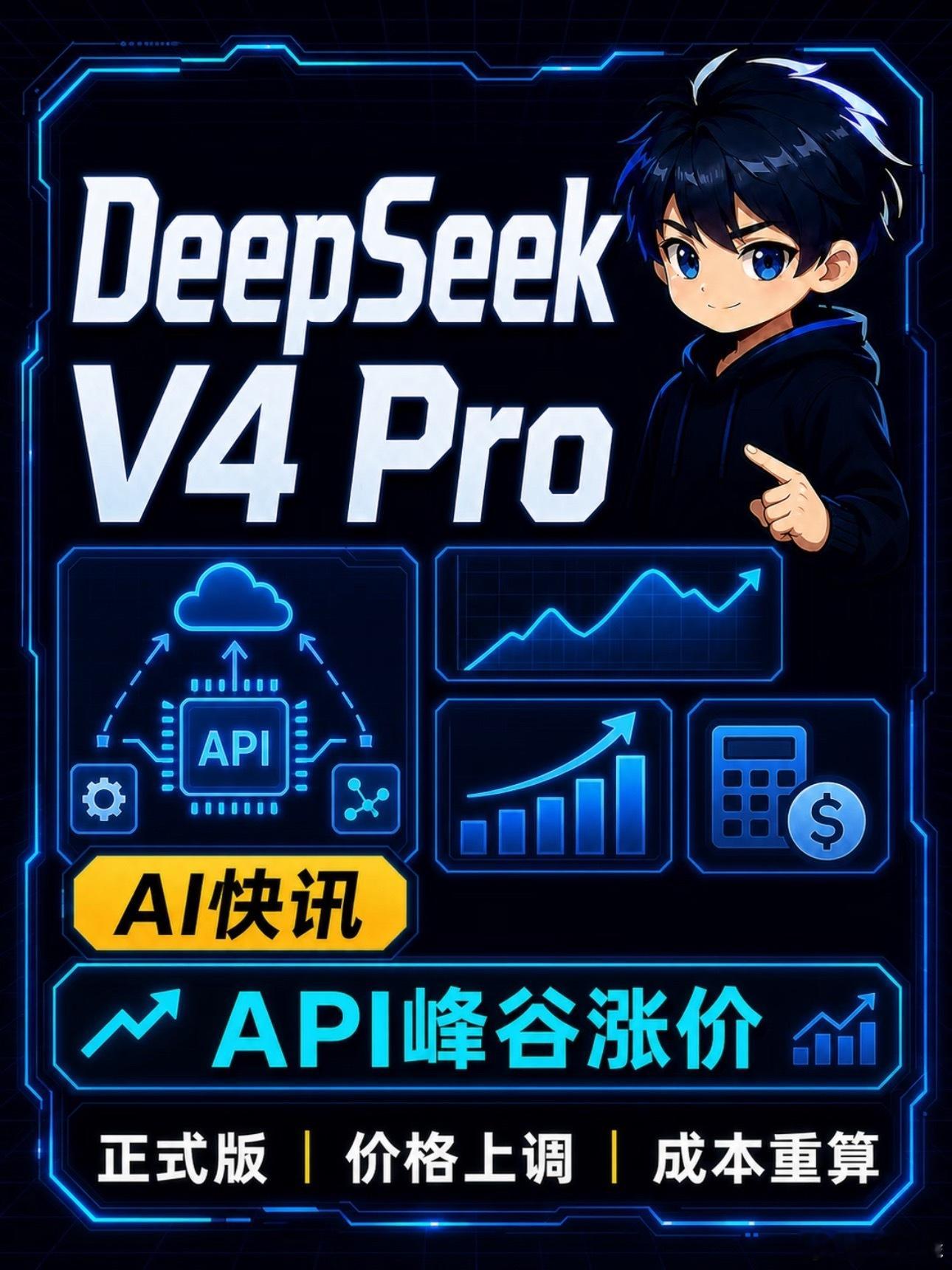 #你会为省钱半夜用AI吗#我个人工作日期就要使用，半夜不会使用。
DeepSeek V4 Pro上线，API峰谷涨价
 
官方公告显示：8 月 13 日起，V4 Pro 正式版同步更新到 APP、网页端和 API；API 模型名不变，仍然调用 `deepseek-v4-pro`。它支持 1M 上下文、最大 384K 输出，思考强度也支持 low / high / max。
  ​