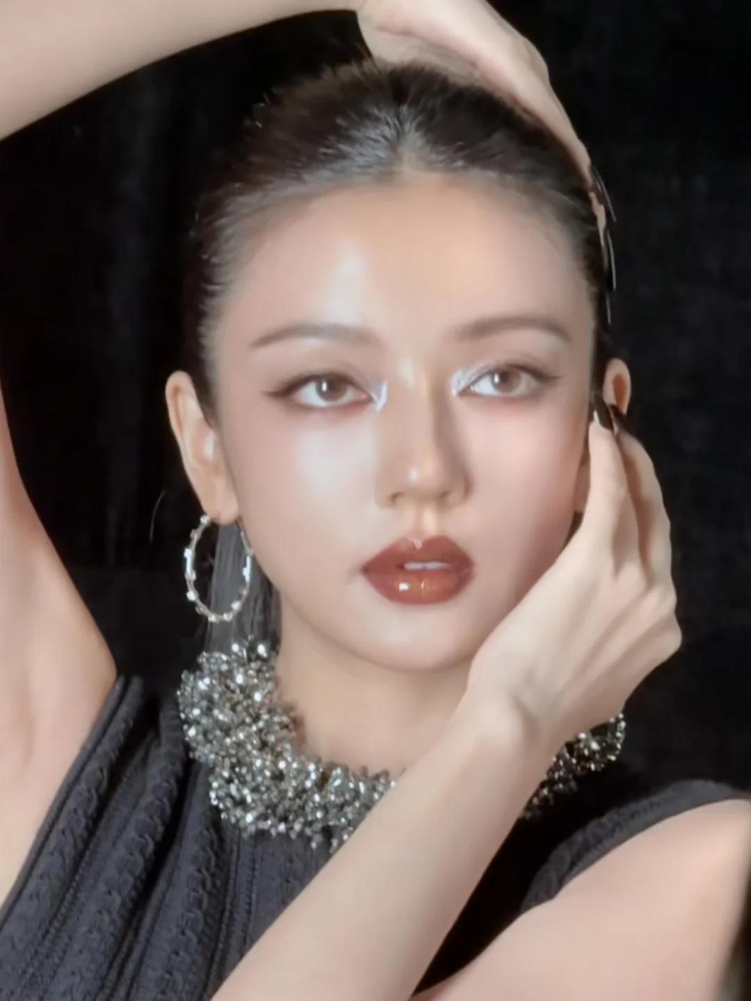 给何瑞贤画的银闪落眼妆💄