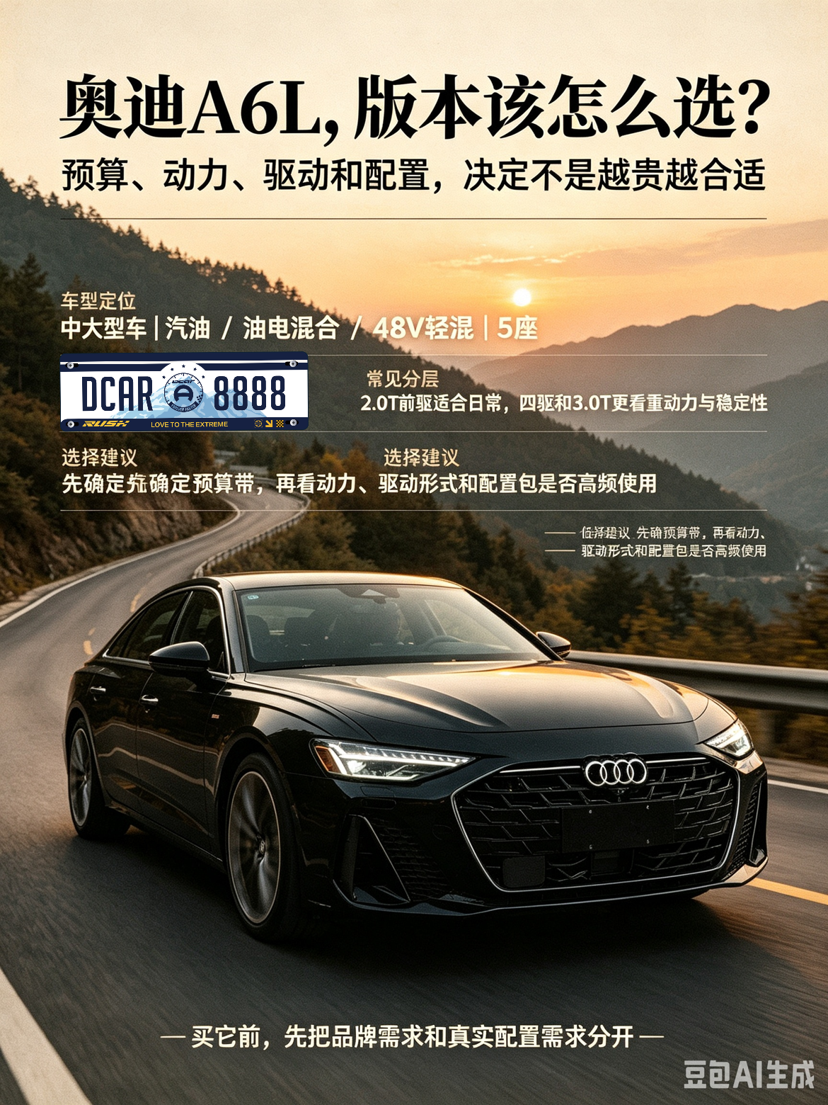 奥迪A6曾经作为官车大量使用于公家单位，风靡了至少二十年。奥迪还针对国内市场推出了加长版，价格也比以前实惠了很多。曾经的豪车现在普通家庭咬咬牙也能买得起了。内部宽敞舒适，豪华感依然在线。最主要的是多种动力的车型，满足了不同人群的需求。【来自懂车帝车友圈】