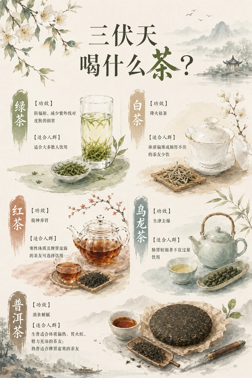三伏天，适合喝什么茶？