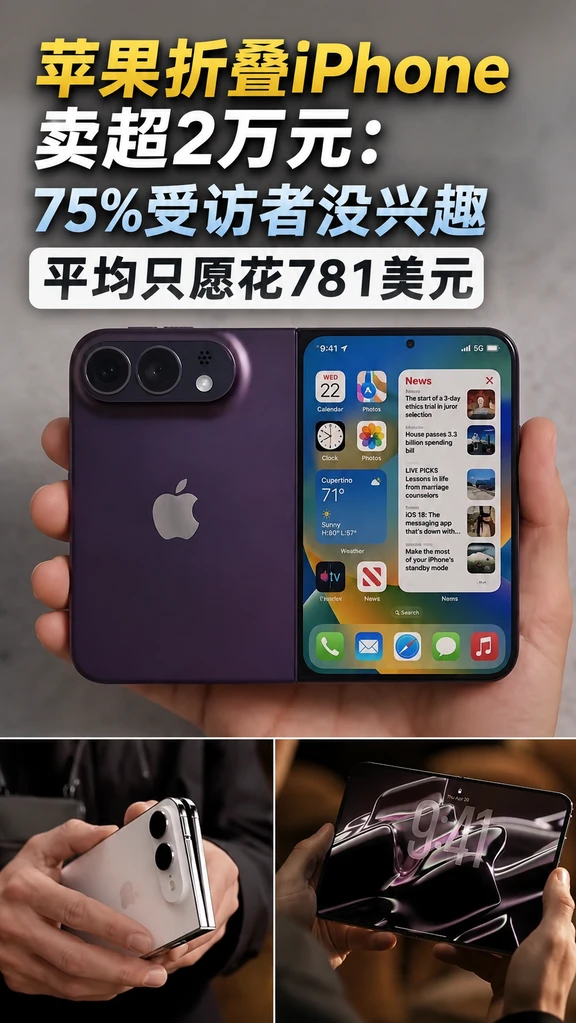 苹果折叠iPhone或卖超2万元：直接被劝退了