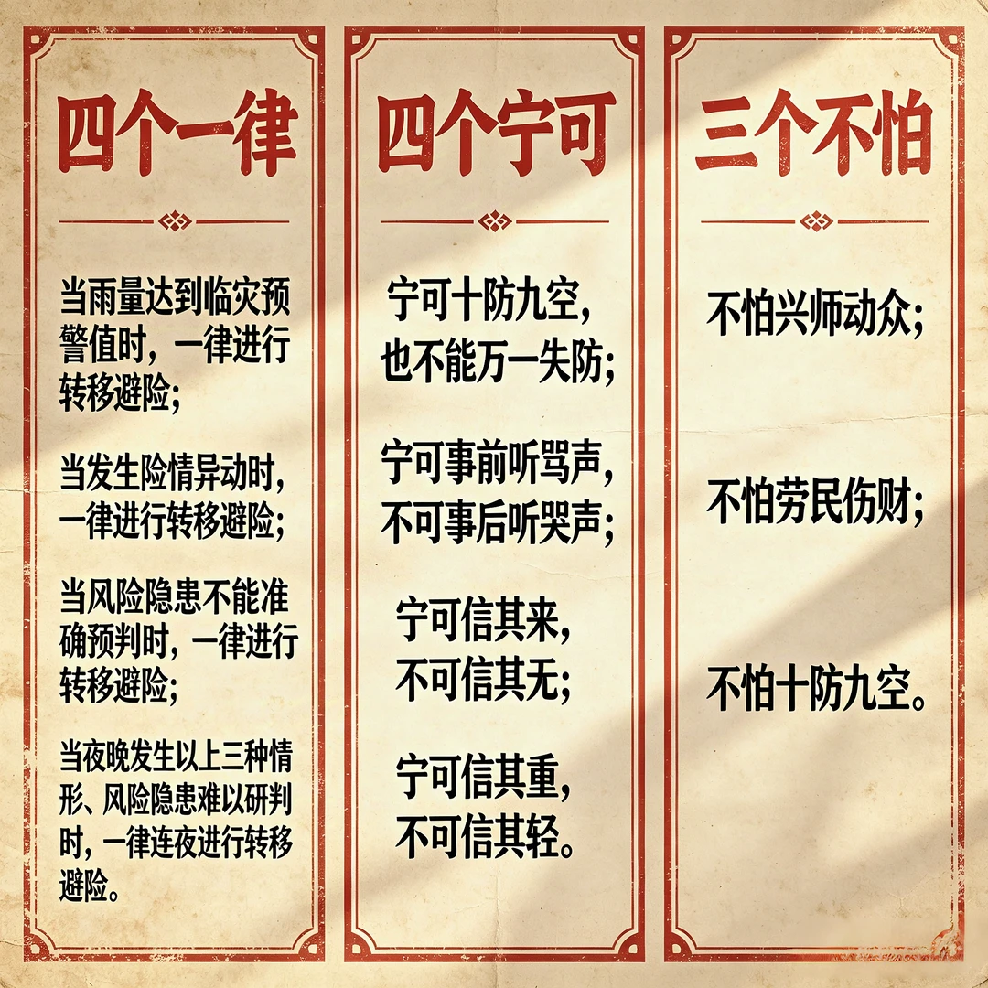 防汛工作|四个一律、四个宁可、三个不怕