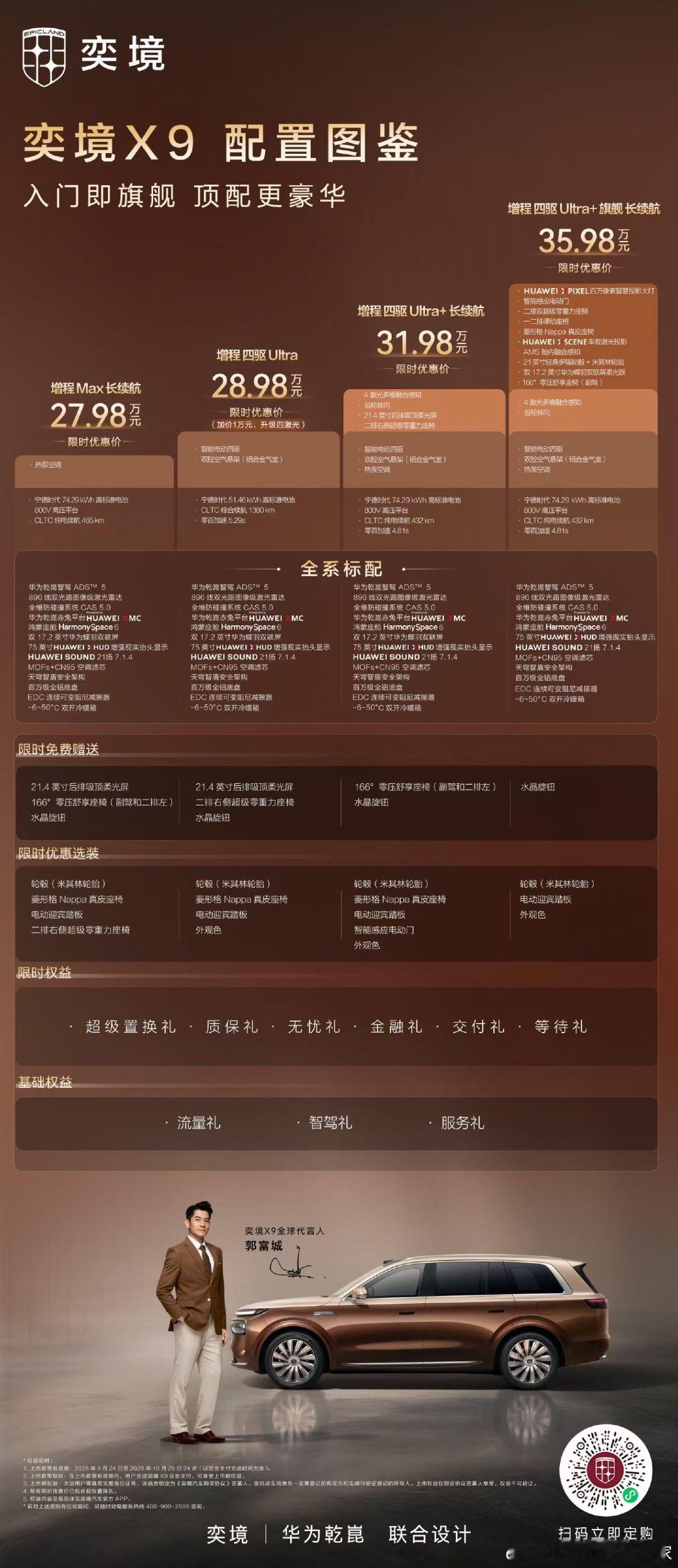 奕境X9配置，价格，权益包#奕境x9# ​