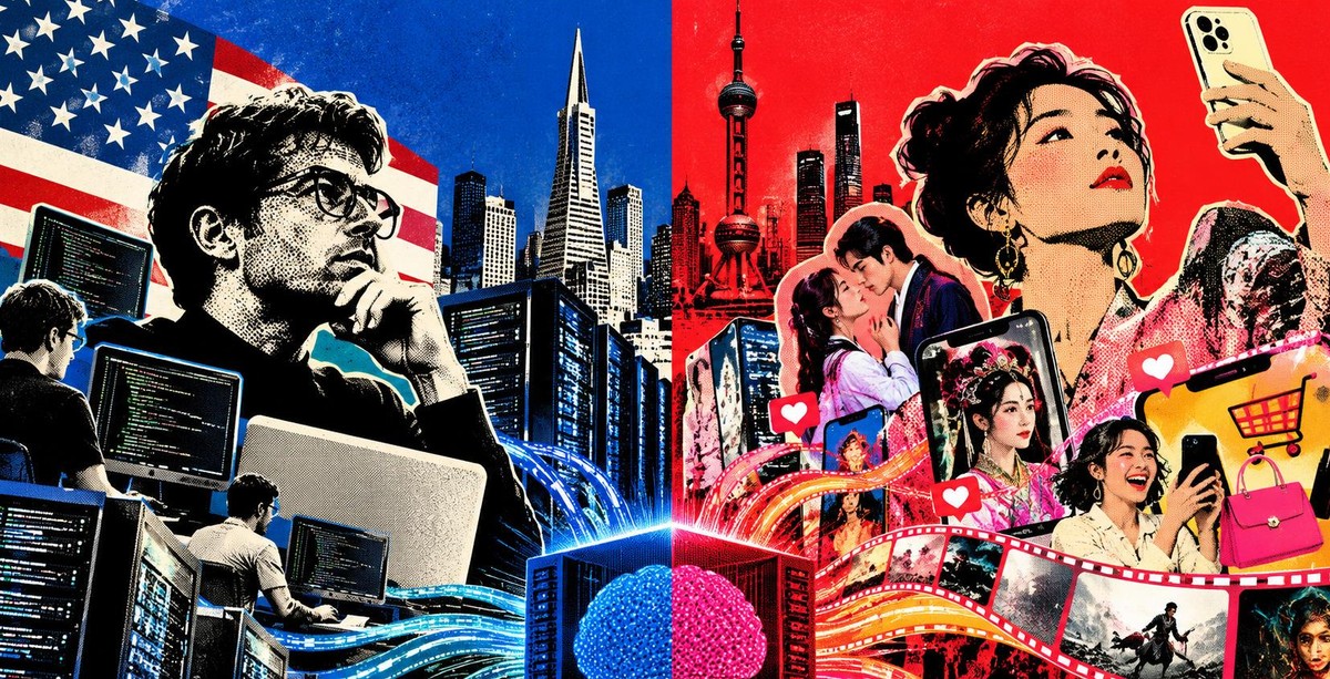 中美AI的账单，其实各花各的钱，谈不上谁比谁高级。国内一组行业数据里，生成视频和短剧吃掉了日常调用的大头，电商营销紧随其后，软件开发只占很小一块；而美国那边的重头戏，一直是企业软件自动化。有人因此摇头，说我们把好东西用在了热闹上。可我看未必。美国企业愿意为提效掏钱，程序员身价摆着，市场自然往那边长；
