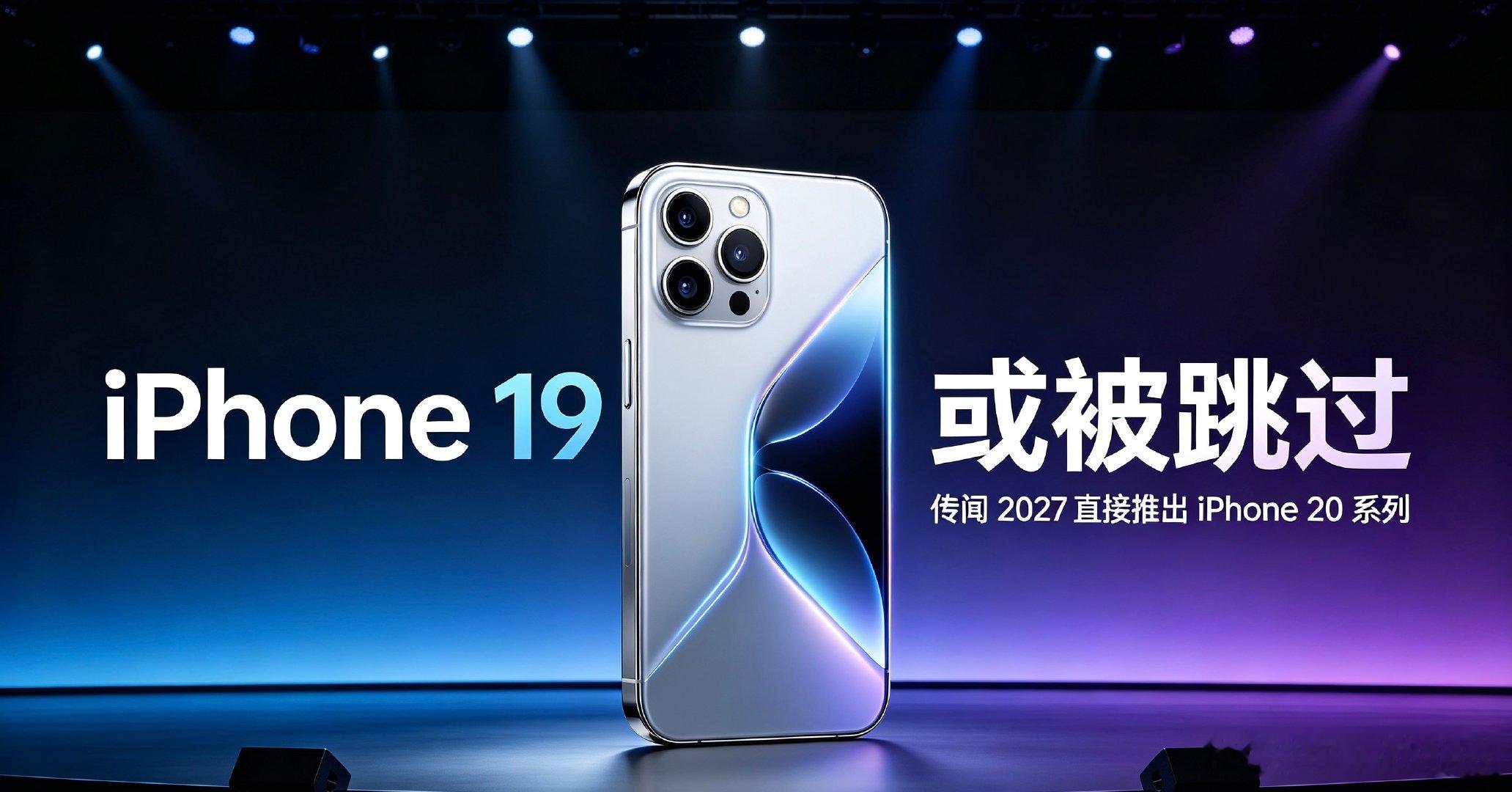 #iPhone19或被跳过#网传2027款iPhone或将跳过19，直接命名iPhone20系列，致敬iPhone诞生20周年，复刻当年跳过iPhone9推出X的操作。网传20 Pro会用上无边四曲面屏 ​