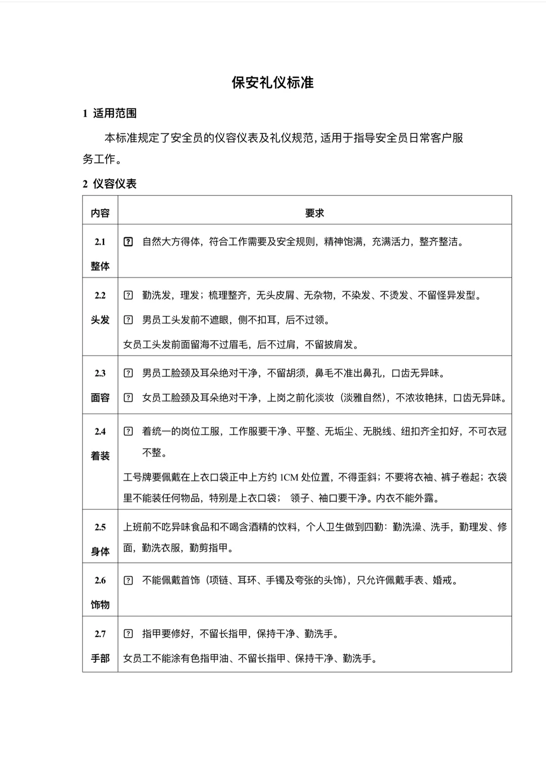 保安礼仪标准，你了解多少？