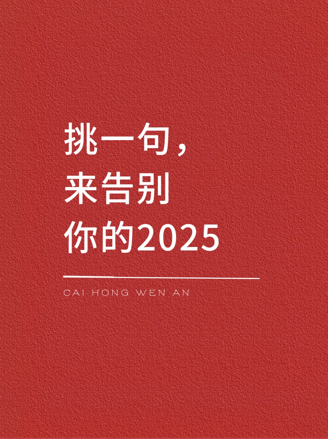 挑一句，来告别你的2025