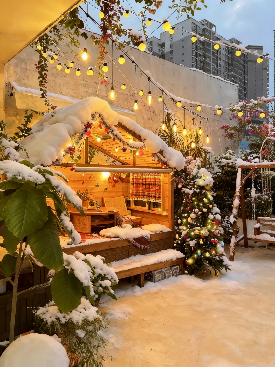 顶楼搭个小木屋吧🏡🤩超有圣诞氛围的🎄