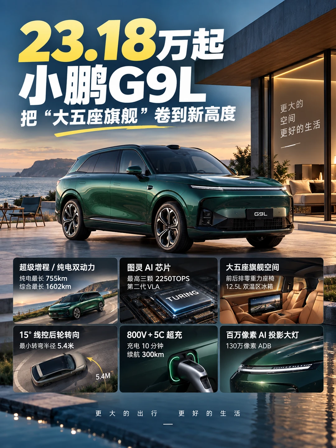 23.18万起，小鹏G9L把“大五座旗舰”卷起来了